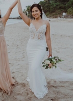 Mermaid See Through Wedding Dresses Bridal Fashion Dresses Elegant Noivas Chic