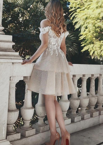 2in1 Sleeveless Short Wedding Dress with Detachable Skirt